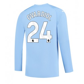 Manchester City Josko Gvardiol #24 Replica Home Stadium Shirt 2023-24 Long Sleeve